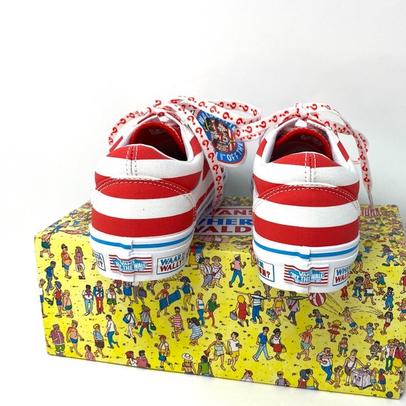 💖MEGA SALE💖VANS x Where's Waldo Red White Old Skool Low Women's VN0A3WKT3UV - Picture 4 of 14